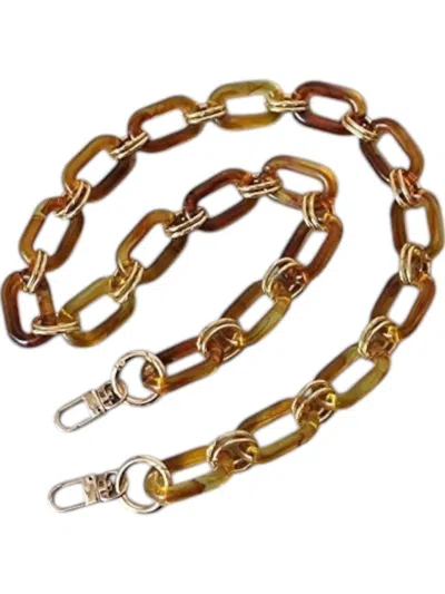 Designed For Joy Acrylic Chain Handbag Strap In Amber/gold In Multi