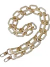 Designed For Joy Acrylic Chain Handbag Strap In Cream/gold In Multi