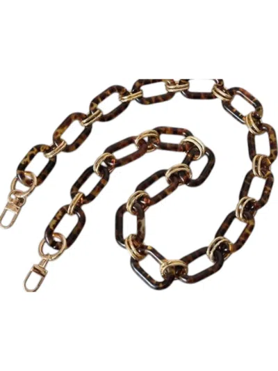 Designed For Joy Acrylic Chain Handbag Strap In Tortoiseshell/gold In Multi