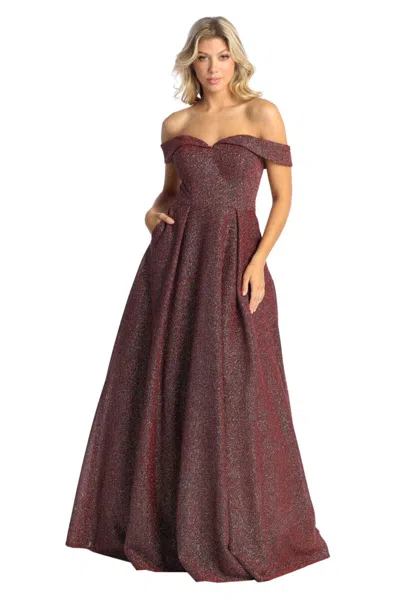 Pre-owned Designer A Line Evening Gowns In Burgundy, Dusty Blue, Hunter Green, Rose Gold, Royal Blue,