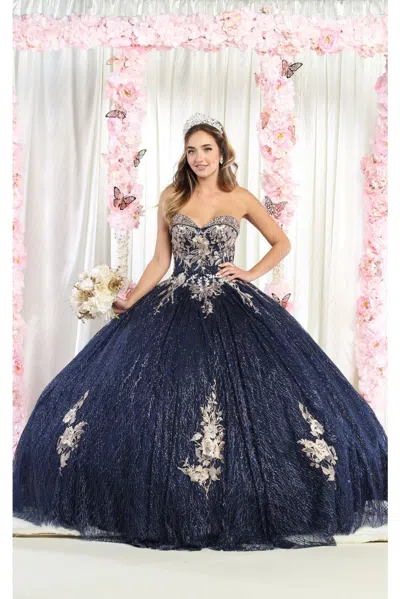Pre-owned Designer Ball Gown Dresses In Navy Blue