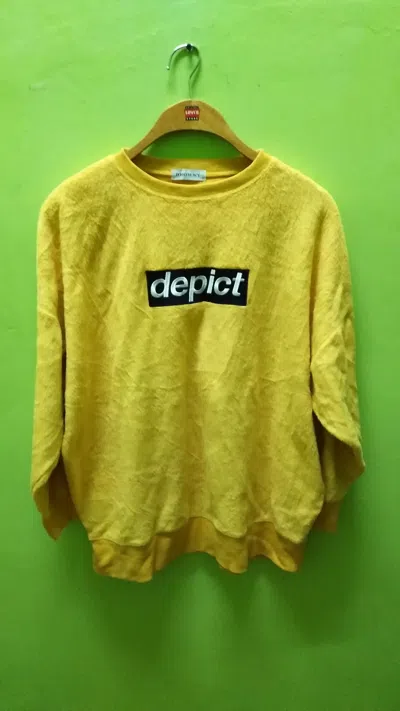 Pre-owned Designer Browny Sweatshirt Depict Spell Out In Yellow