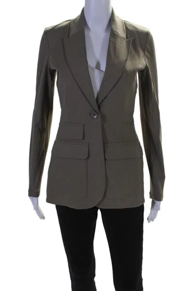 Designer Capsule 121 Womens Single Button Pointed Lapel Blazer Jacket Taupe In Multi
