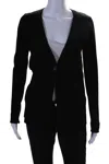 Designer Capsule 121 Womens Single Button V Neck Knit Blazer Jacket Black In Black