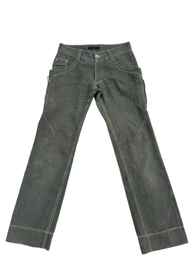 Pre-owned Designer Ccp Japan Side Zipped Pockets Striped Salt & Pepper Pant In Multicolor
