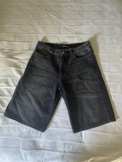Pre-owned Designer Discontd Charcoal Baggy Jorts In Black