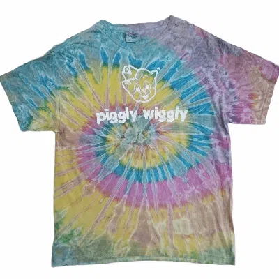 Pre-owned Designer Distressed Vintage Piggly Wiggly Tie Dye Tees In Multicolor