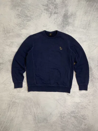 Pre-owned Designer Drake Crewneck Ovo Logo Sweatshirt In Blue