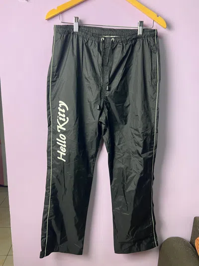 Pre-owned Designer Hello Kitty Track Sweat Pants In Black
