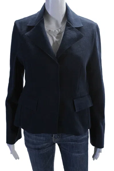 Designer High Sport Womens Navy Blue Cotton Blend Pockets Remita Blazer Jacket In Multi