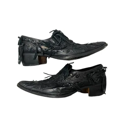 Pre-owned Designer Hiromu Takahara Leather Tassel Shoes In Black