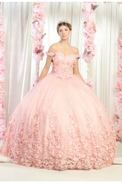 Pre-owned Designer Off Shoulder Ball Gown In Blush