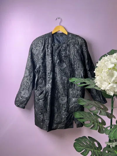 Pre-owned Designer Partina Tokyo Fur Floral Printed Jackets In Black