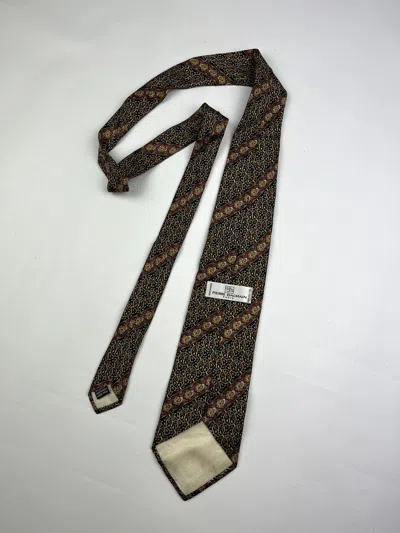 Pre-owned Designer Pierre Balmain Paris 100% Silk Tie Cravatte In Multicolor