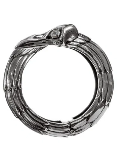 Pre-owned Designer Raven Bracelet Custom-made Gorgeous Heavy .925 Sterling Silver Rockstar