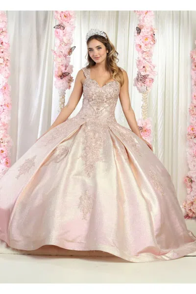 Pre-owned Designer Sweet 16 Quinceanera Ball Gown In Champagne