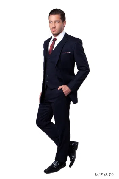 Pre-owned Designer Ultra Slim Fit 3 Piece Men's Tone On Tone Suit In Multicolor