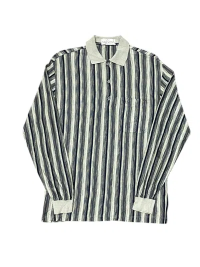 Pre-owned Designer Valentino Stripped Polo