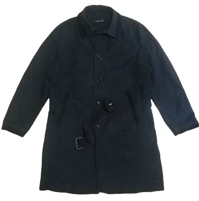 Pre-owned Designer Vintage Intermezzo Khakis Trench Coat In Black