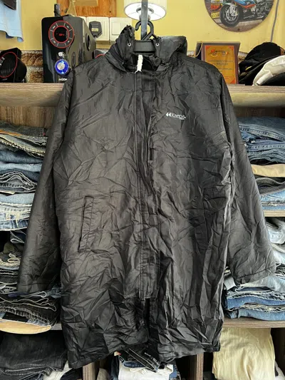 Pre-owned Designer Vintage Kaepa Sherpa Long Jackets In Black