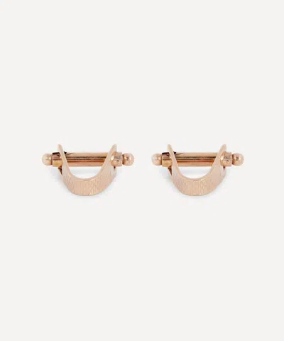 Designer Vintage 1940s Arch Gilt Cufflinks In Gold