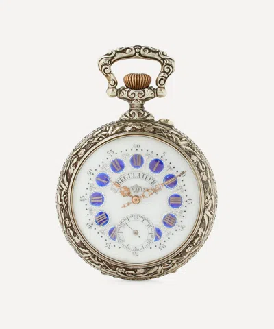 Designer Vintage Late Victorian Regulateur De Marine Silver Plate Clock