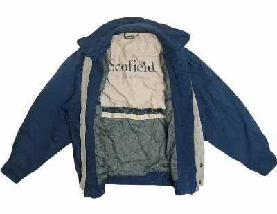 Pre-owned Designer Vintage Scofield Chore Jacket In Dark Blue