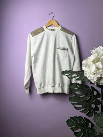 Pre-owned Designer Vintage Shoulder Patch Garden Club Sweatshirts In White