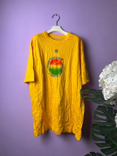 Pre-owned Designer Vintage Single Stitch 24hour Tv Tees In Yellow