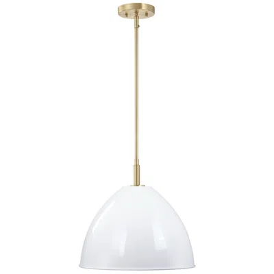 Designer's Fountain Biba 15" Wide Brushed Gold And White Ice Mist Modern Pendant Light