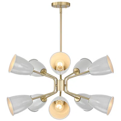 Designer's Fountain Biba 28.5 In. 10-light Brushed Gold Modern Chandelier With Metal Shades
