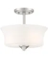 Designer's Fountain Bronson 12" Metal 2 Light Semi Flush In Brushed Nickel
