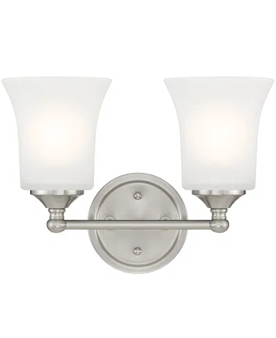 Designer's Fountain Bronson 13.25" Metal 2 Light Vanity In Brushed Nickel