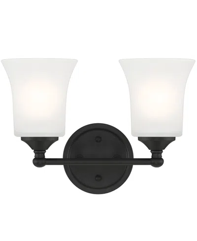 Designer's Fountain Bronson 13.25" Metal 2 Light Vanity In Matte Black