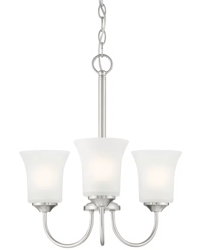 Designer's Fountain Bronson 18" Metal 3 Light Chandelier In Brushed Nickel