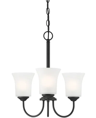 Designer's Fountain Bronson 18" Metal 3 Light Chandelier In Matte Black