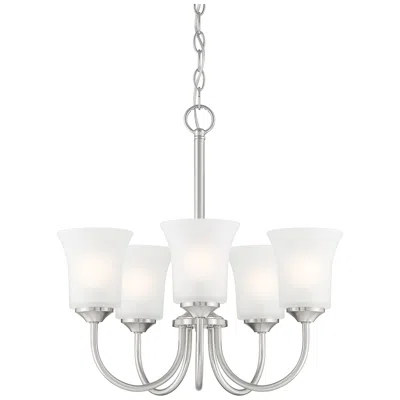 Designer's Fountain Bronson 20.25" Wide Brushed Nickel 5 Light Chandelier In Silver