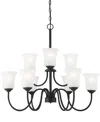 Designer's Fountain Bronson 30" Metal 9 Light Chandelier In Matte Black
