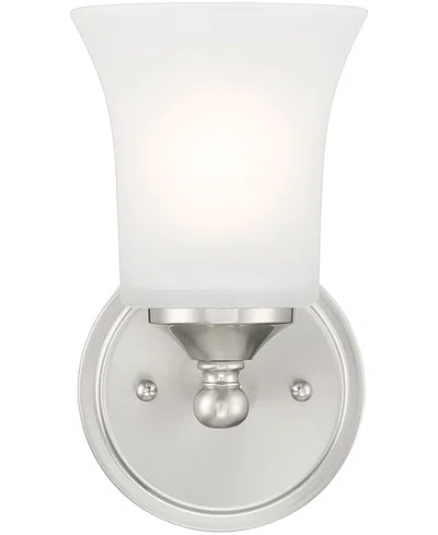Designer's Fountain Bronson 5.25" Metal 1 Light Wall Sconce In Brushed Nickel