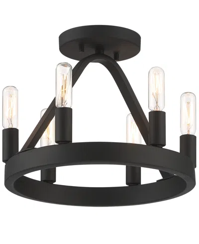 Designer's Fountain Carousel 12" Metal 6 Light Semi Flush In Black