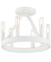 Designer's Fountain Carousel 12" Metal 6 Light Semi Flush In Matte White