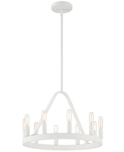 Designer's Fountain Carousel 18" Metal 10 Light Chandelier In Matte White