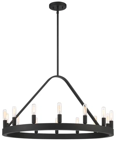 Designer's Fountain Carousel 30.25" Metal 14 Light Chandelier In Black