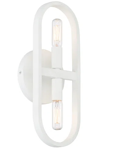 Designer's Fountain Carousel 5.25" Metal 2 Light Wall Sconce In Matte White