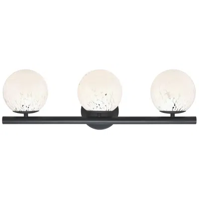 Designer's Fountain Crown 25" Wide Matte Black 3-light Vanity Bath Light