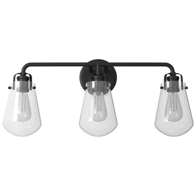 Designer's Fountain Elliott 24" Wide Matte Black 3-light Bath Light
