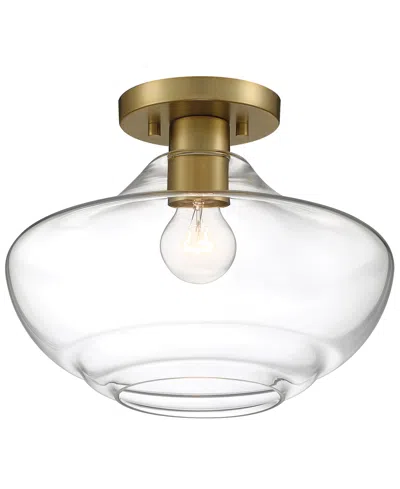 Designer's Fountain Emma 12" Metal 1 Light Semi Flush In Brushed Gold