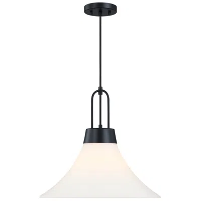 Designer's Fountain Evergreen Oasis 60 Watt 1-light Matte Black Down Pendant Light With Shade