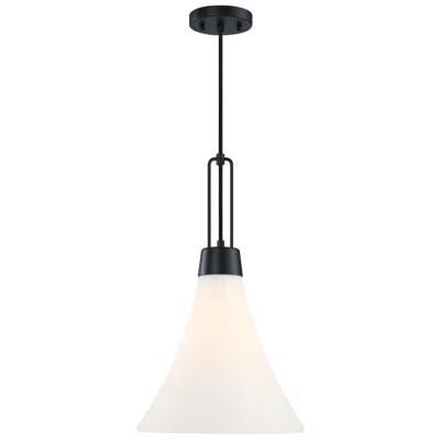Designer's Fountain Evergreen Oasis 60 Watt 1-light Matte Black Down Pendant Light With Shade