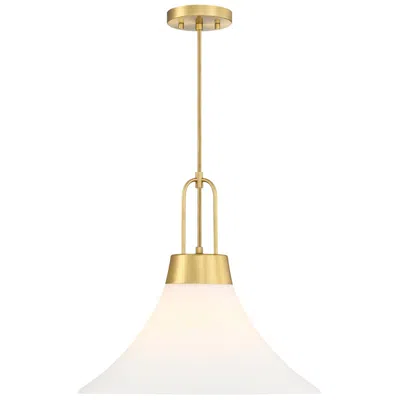 Designer's Fountain Evergreen Oasis 60watt 1-light Brushed Gold Down Pendant Light With Shade